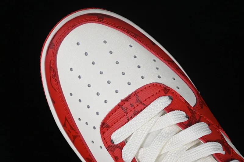 All categories Nk Air Force 1 Air Force series Nk Air Force 1 Mid Air Force mid-top Louis Vuitton x Nk Air Force 1'07 Mid jointly customized off-white red flower Air Force mid-top casual sneakers LL0222-001